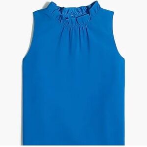 J. Crew Ruffled Blue Sleeveless Blouse